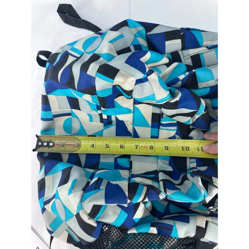 Jansport Blue Geometric Bug Student Backpack Compartments School Travel Bookbag